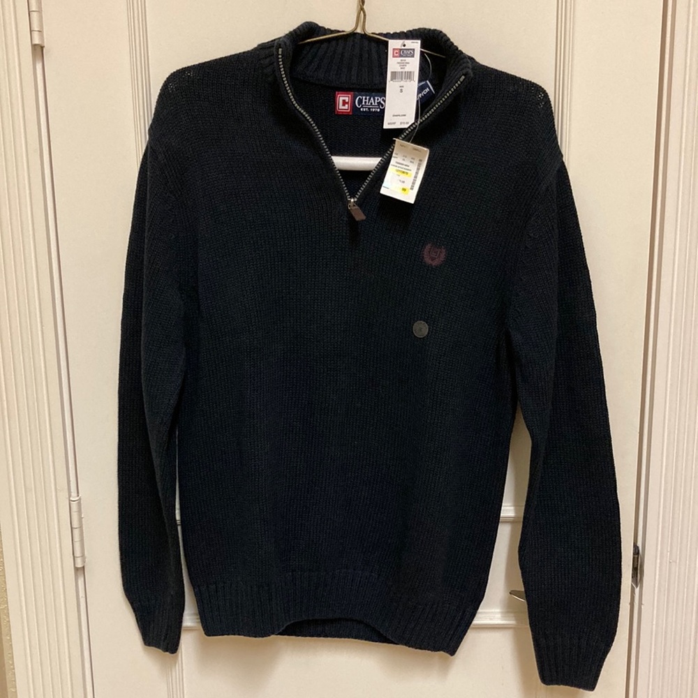 Beautiful Knit Sweater by Chaps Ralph Lauren. Size S. NWT. 3/4 zip up.